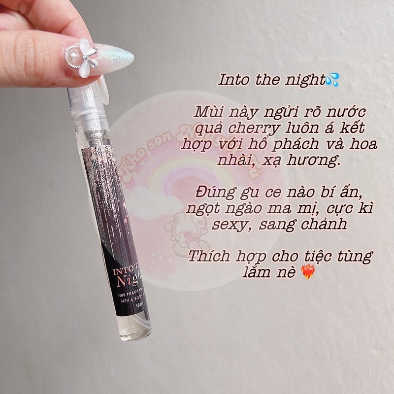 Xịt thơm 10ml chai chiết Body Mist của Mỹ chính hãng B&amp;BW thơm lâu nhiều mùi