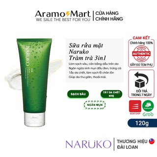 Sữa rửa mặt dạng bùn Naruko Đài Loan trà tràm Tea Tree Purifying Clay Mask and Cleanser 3 in i 120g/tuýp＊AramoMart＊