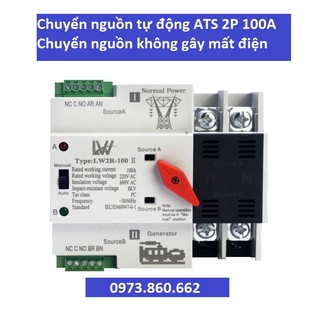 Chuyển nguồn tự động không gây mất điện ATS 2P 100A LW