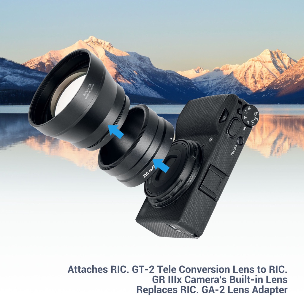 Bộ chuyển đổi ống kính JJC GR3/ GR3X kim loại có ống kính GA-2/ GW-4 thích hợp cho RICOH GR3X GR IIIX 49MM UV CPL ND