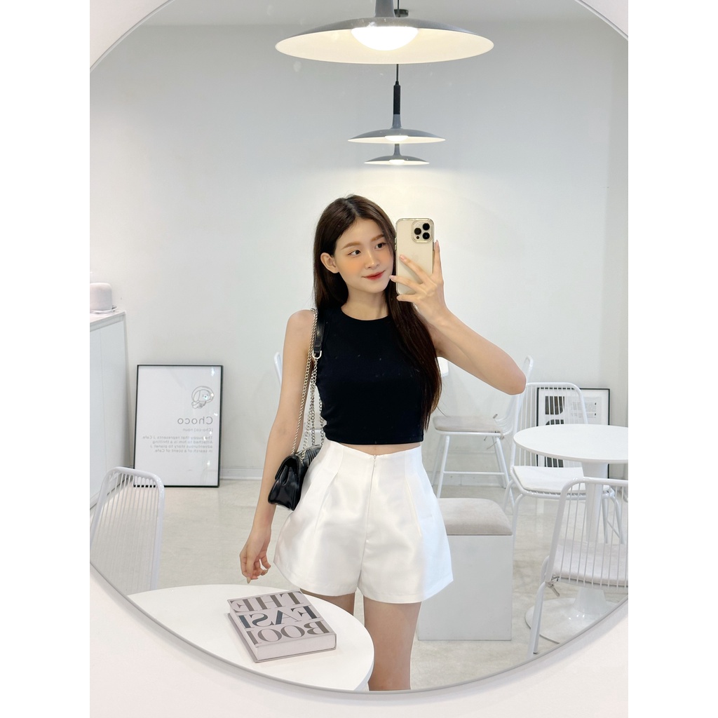 YU CHERRY | Áo ba lỗ croptop không xù lông Basic Tank Top YA441