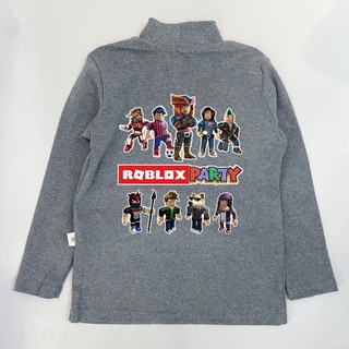 Áo thun cotton cổ lọ hình Roblox cho bé