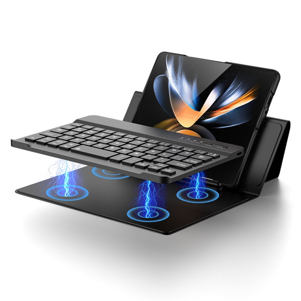 Bao Da Điện Thoại Có Bàn Phím Bluetooth Không Dây 4 Nếp Gấp 3 Cho Samsung Galaxy Z Fold 5