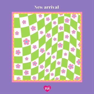 Khăn bandana in hoạ tiết cute màu xanh tui iconic