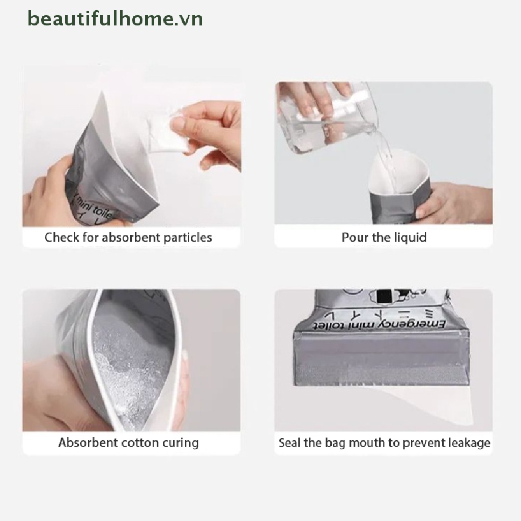 Set 1 / 4 Túi Đi Vệ Sinh Khẩn Cấp Mini 700Ml Tiện Dụng