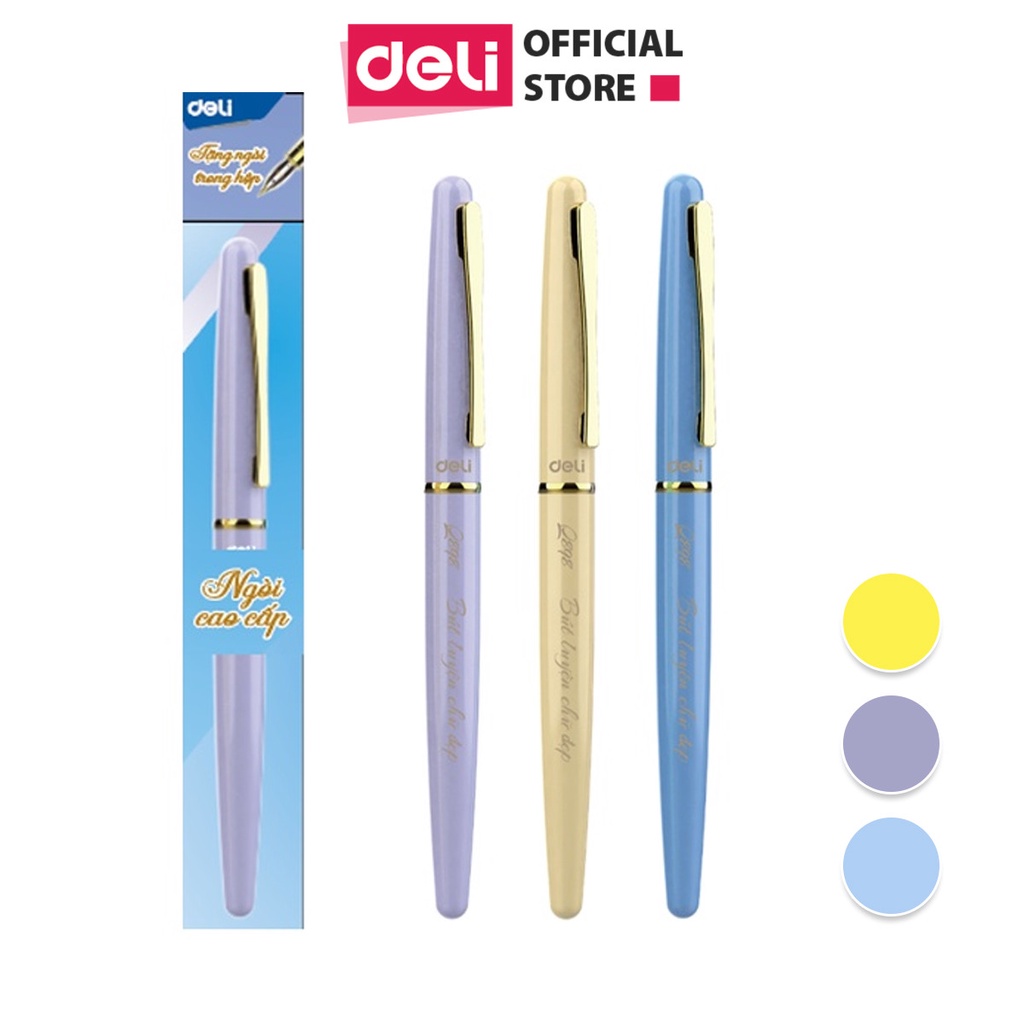 Bút máy học sinh Deli - Thiết kế trẻ trung, ngòi bút chất lượng cao, màu sắc hiện đại - Có hộp riêng kèm ngòi - CQ898