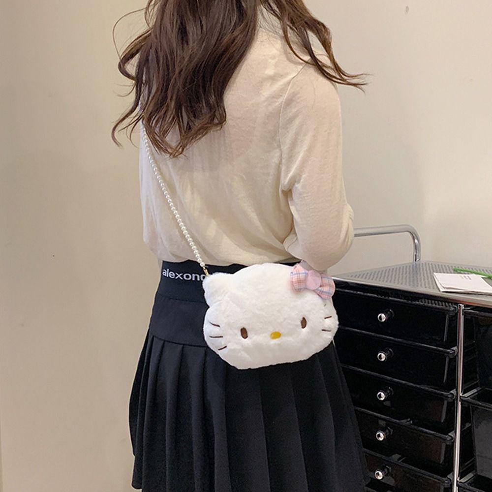 Túi Đeo Chéo Bằng Vải Lông Phong Cách Lolita Dễ Phối Đồ