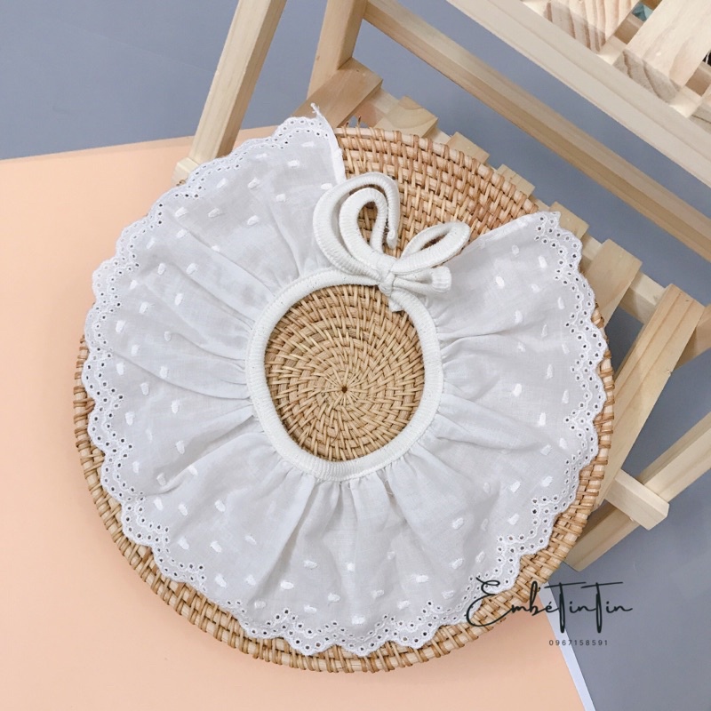 Yếm cổ ren , cổ áo tiểu thư phong cách Hàn Quốc cho bé gái