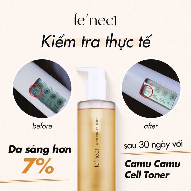 Nước cân bằng BB Le'nect Camu Camu Cell Toner + Bông tẩy trang Le'nect Self Skin Pad