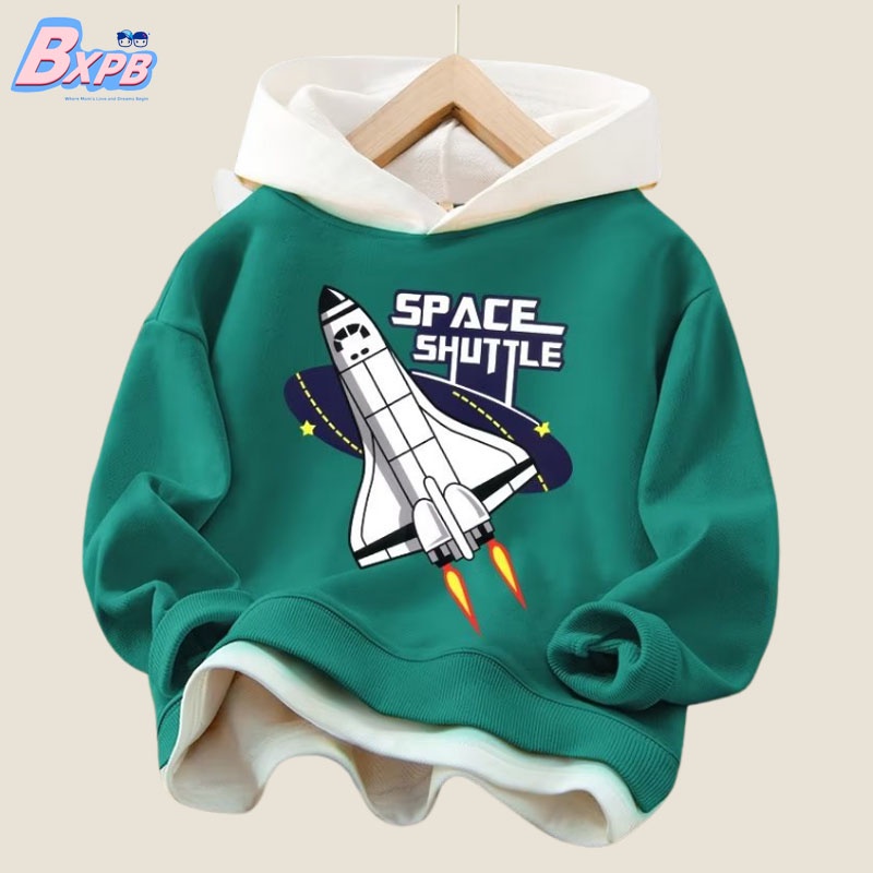 Áo hoodie BXPB giả hai lớp dáng rộng thời trang mùa thu dành cho trẻ em 3-15 tuổi