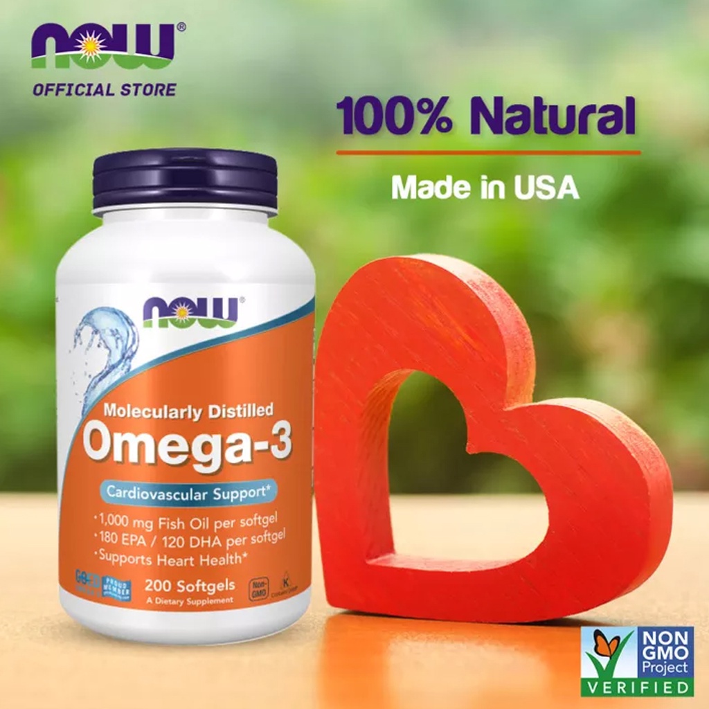 Omega 3 Bổ Sung Giúp Đep Da Chống Lão Hóa Sáng Mắt Dầu Cá Omega3 Fish Oil NOW Omega 3