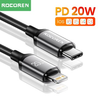 Rocoren PD 20W Cáp USB C Cho iPhone 14 13 12 Pro Max X XR Mini Sạc Nhanh Loại C Cáp Cho iPad USBC Dây Dữ Liệu