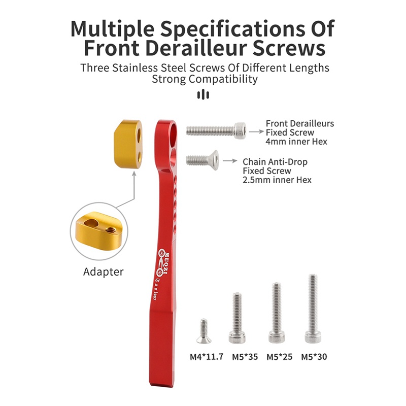 Muqzi Bộ Ổn Định Dây Xích Xe Đạp Bằng Hợp Kim Chống Rơi Màu Đen