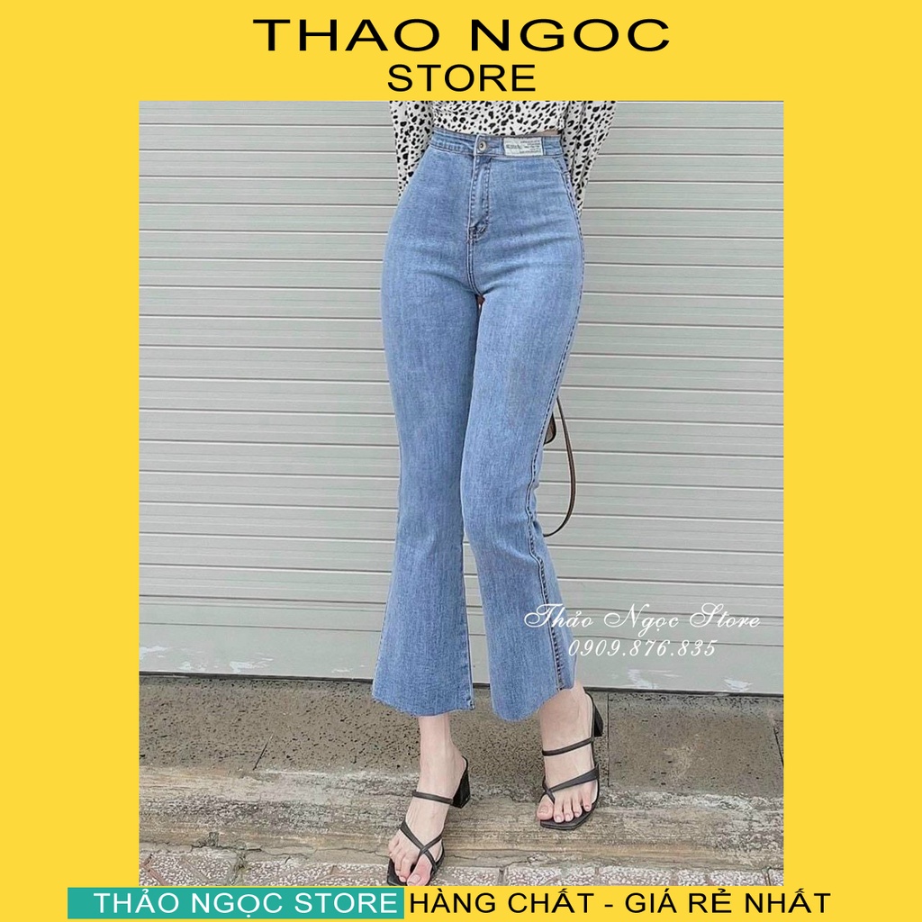 Quần jean lưng cao tag mạt ống bass