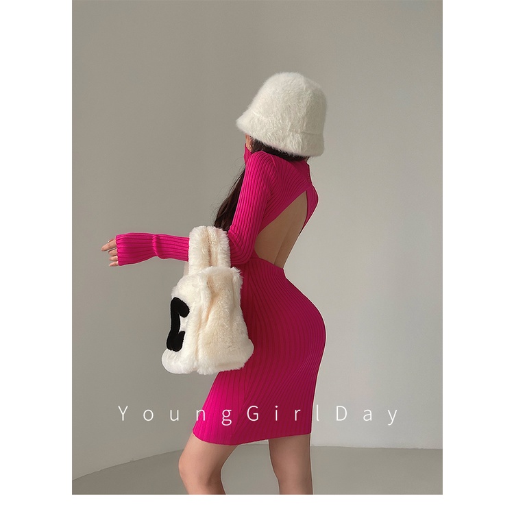 Váy ôm body thiết kế hở lưng thời trang cho nữ MS593