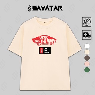Áo thun cotton trơn cổ tròn unisex streetstyle tay lỡ nam nữ oversize Vans Off The Wall