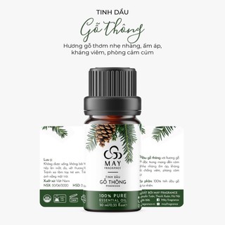 Tinh dầu Gỗ thông thiên nhiên thơm phòng May Fragrance | Kiểm nghiệm GC - MS