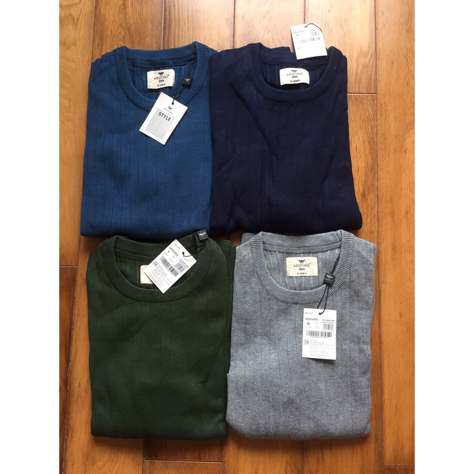 Áo len nam ARISTINO AWO008W8 độ dày vừa phải, kiểu dáng trẻ trung, chất len cotton pha mịn đẹp, giá tốt
