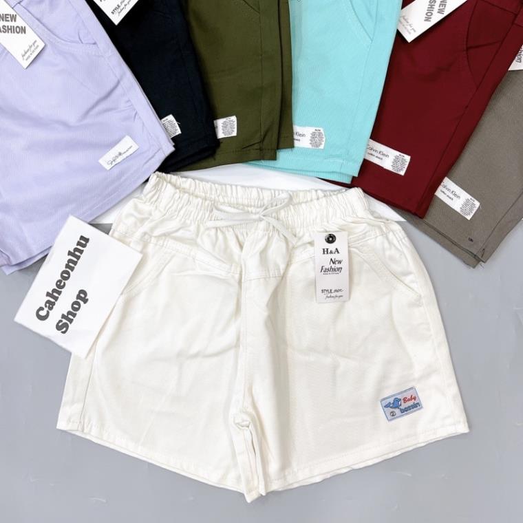 Quần đùi nữ vải kaki lưng thun co giãn thoải mái | BigBuy360 - bigbuy360.vn