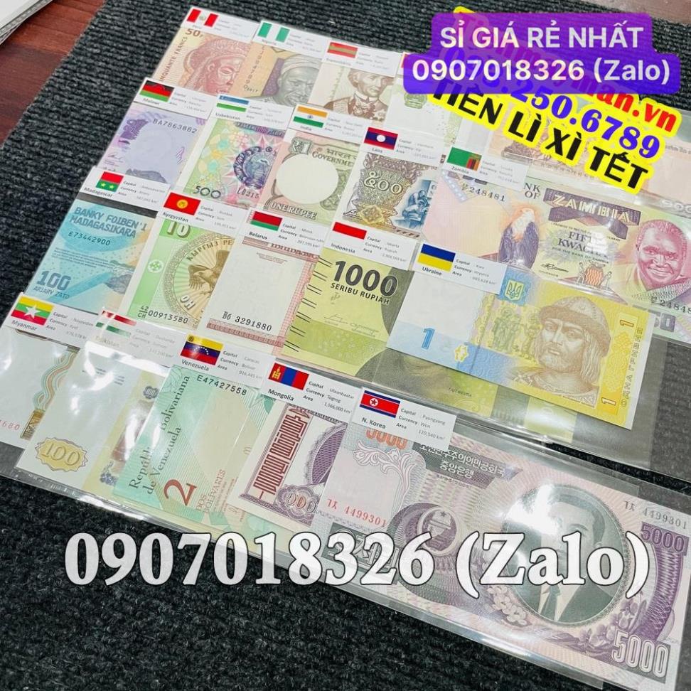 [HÓT] Bộ Tiền Kỉ Niệm Sưu Tầm 20 Quốc Gia - Nước Khác Nhau , tặng kèm bao lì xì cao cấp Lucky , Giá Sỉ