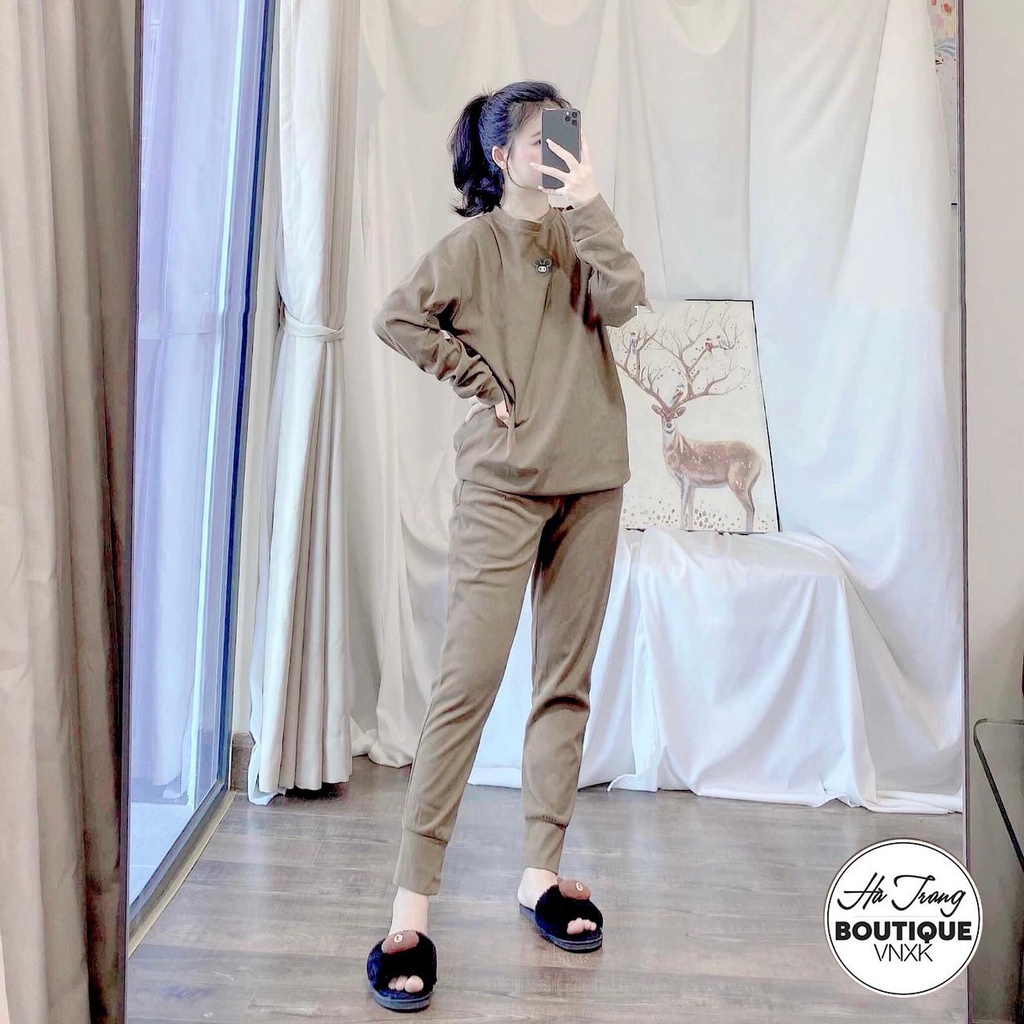 Sét nhung tăm logo Micky, sét bộ mùa đông 4 sz  Jullie.De' Clothing