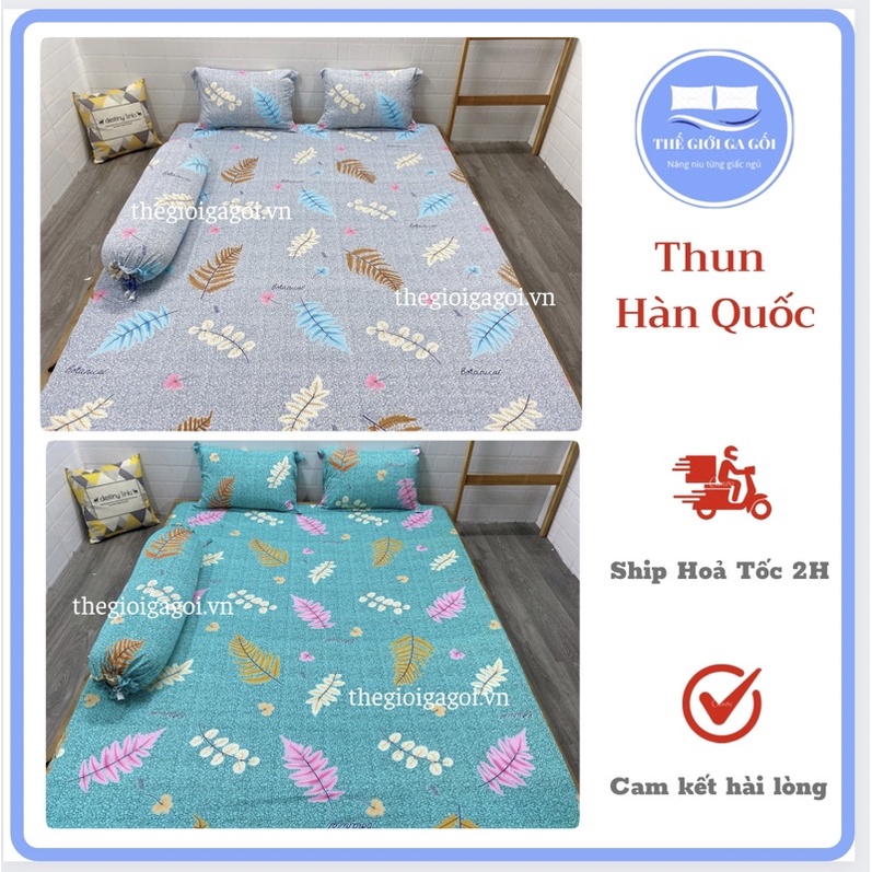 [HCM] Bộ Drap Thun Lạnh Hàn Quốc 4 món ( 1 ga bọc + 2 vỏ gối nằm + 1 vỏ gối ôm)