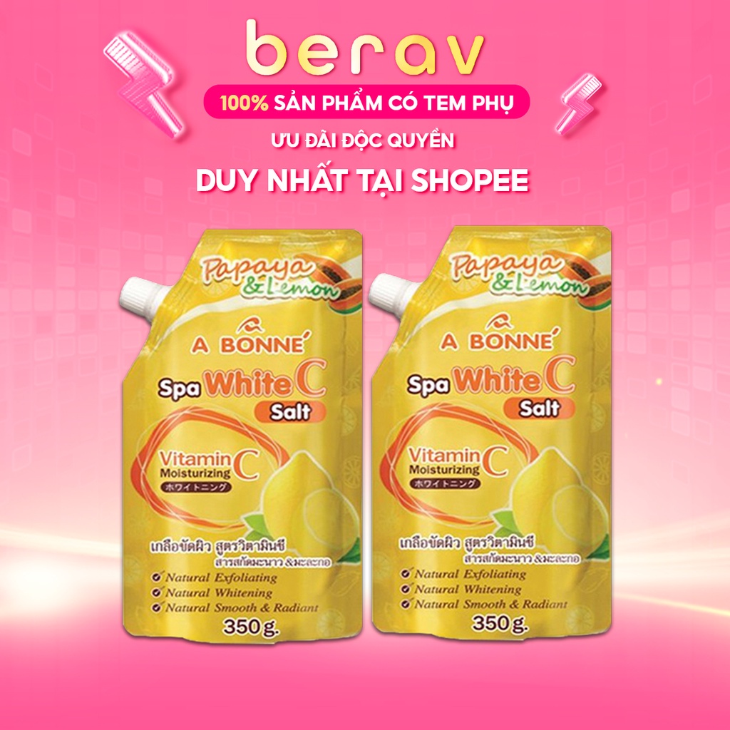 Combo 2 Muối tắm Vitamin C A Bonne Spa White C Salt Thái Lan 350gx2