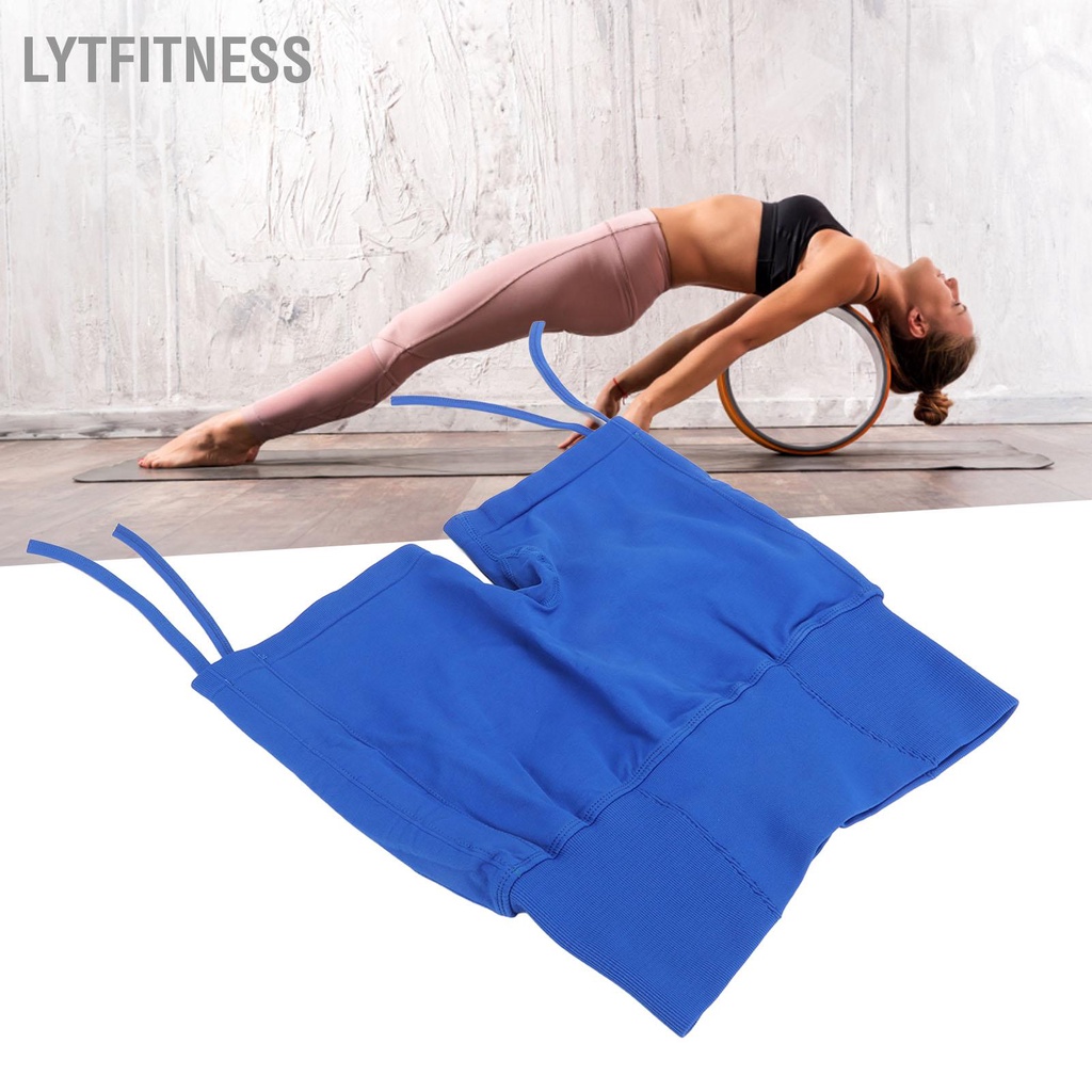 LYTFitness Phụ Nữ Tập Luyện Cao Cấp Nâng Hông Thấm Hút Mồ Hôi Ôm Vừa Co Giãn Quần Short Yoga Với Bên Dây Rút Màu Xanh