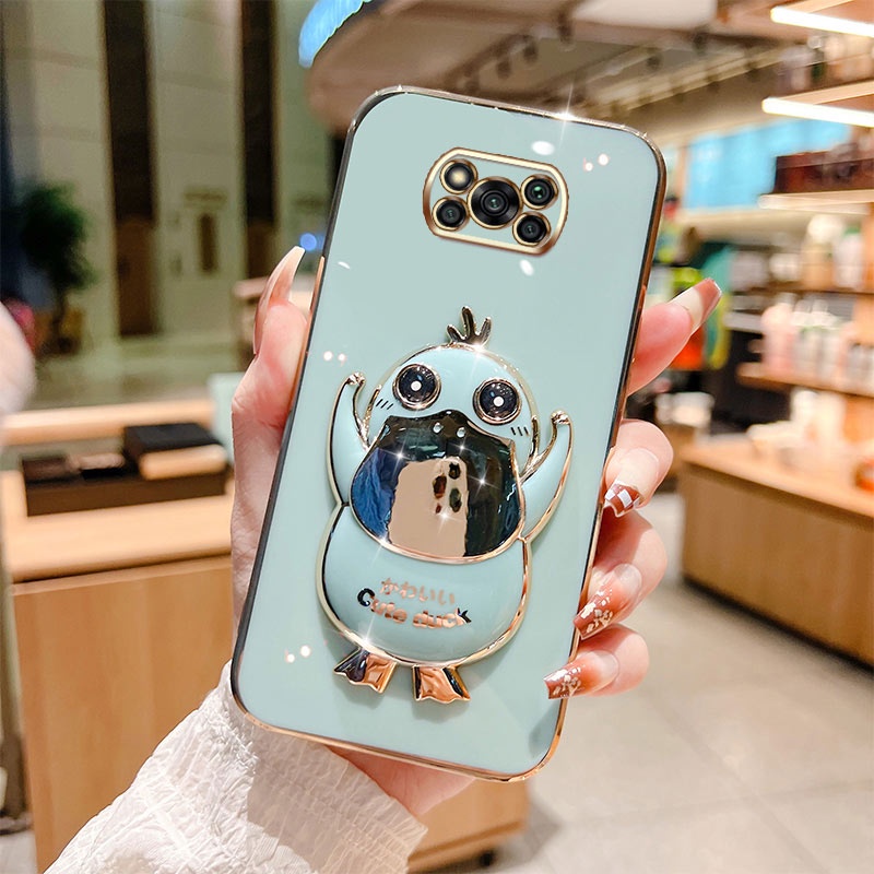 Ốp Điện Thoại Chống Sốc Bảo Vệ Ống Kính Máy Ảnh Hình Chú Vịt 6D Cho Xiaomi POCO X3 X3 Pro Nfc M3 F3 F4 5G Redmi K40