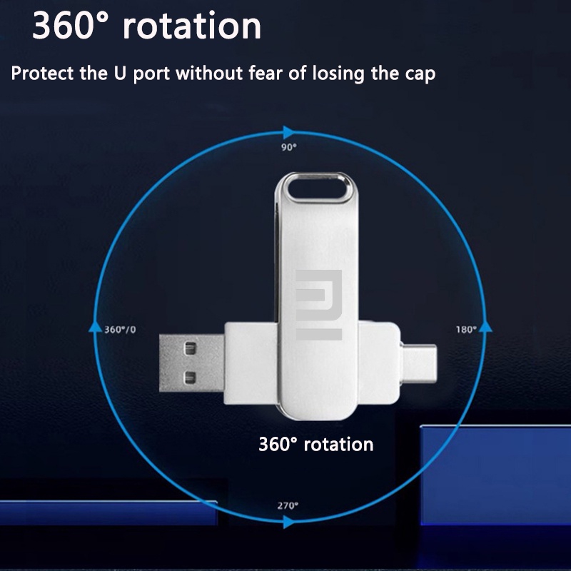 Usb Xiaomi TYPE-C / OTG 3.0 512gb 256gb 128gb usb 3.0 8gb 16gb 32gb 64gb Bằng Kim Loại°Dây Cáp USB Có Thể Xoay Được Tiện Dụng