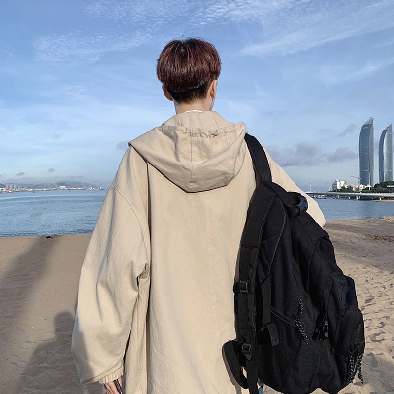 Áo khoác bomber nam nỉ áo khoác dù gió  Áo Khoác Có Mũ Trùm Dáng Rộng Thời Trang Mùa Xuân Hàn Quốc 2022 Mới