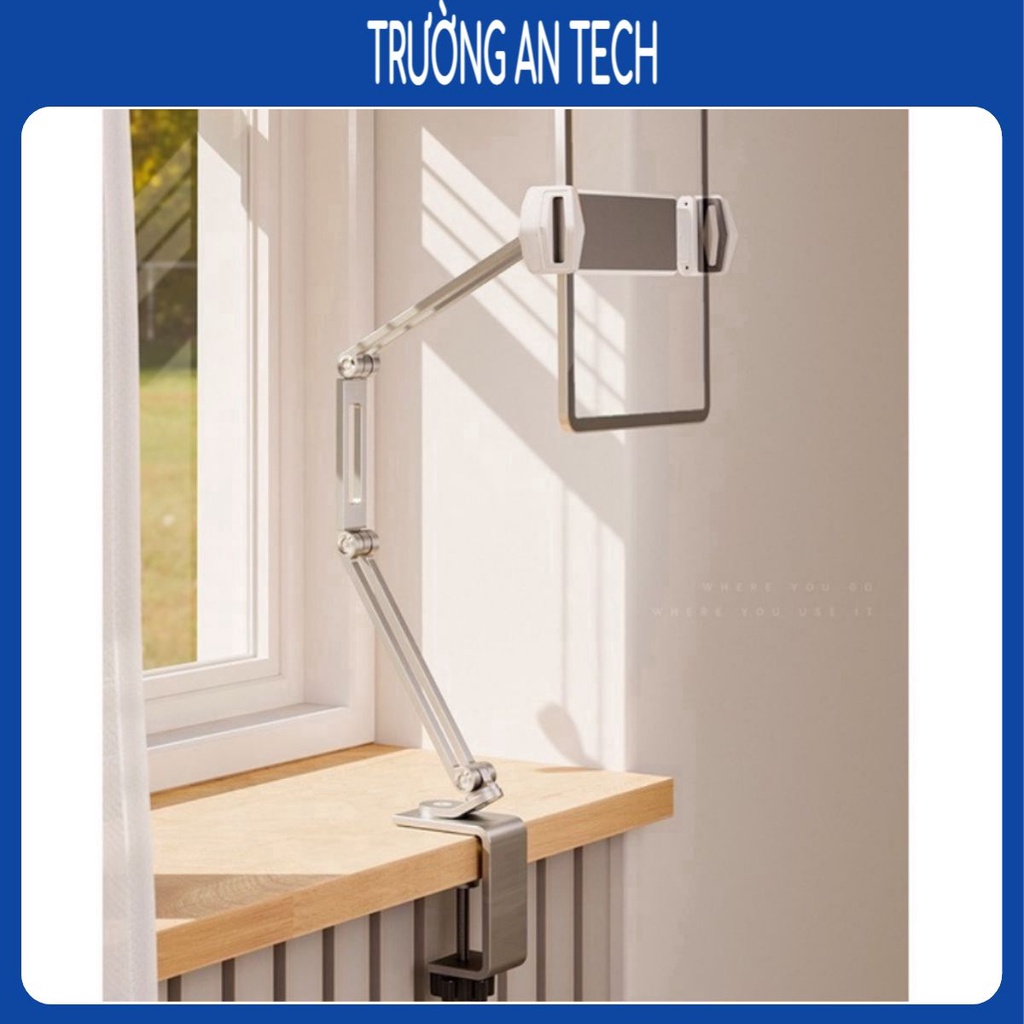 Arm nâng kiêm giá đỡ nâng máy tính bảng kẹp cố định vào bàn, đầu giường P60 P58 P47 kiêm giá đỡ kẹp giữ iPad, iPhone.