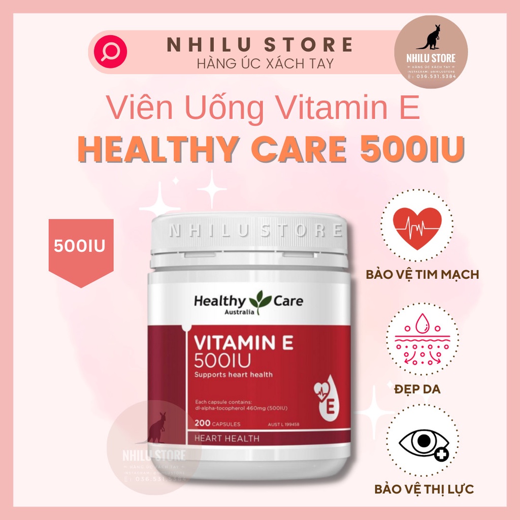 Healthy Care Vitamin E 500IU SẢN PHẨM Bổ Tim Và Chống Lão Hóa Hiệ thumbnail