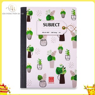 Sổ bìa bồi Hồng Hà Subject A4 260 trang 4587, sổ giáo án may gáy