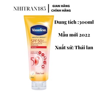 Mẫu Mới Dưỡng thể trắng da Vaseline 50x Spf 50++ 300ml Thái Lan