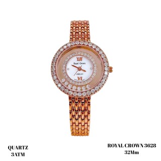 Đồng hồ nữ royal crown 3628 dây sắt vỏ rose