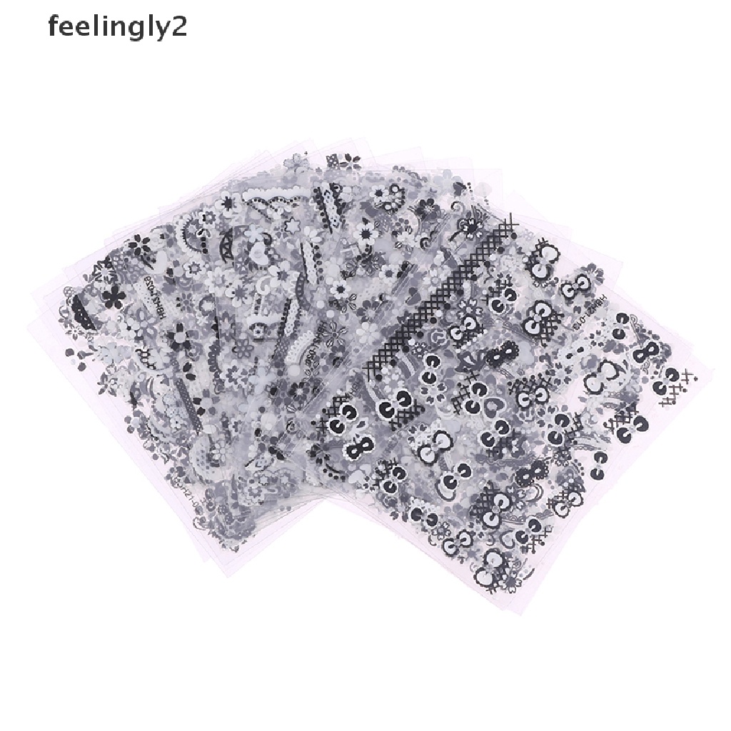 Set 30 Miếng Dán Trang Trí Móng Tay Tự Dính Họa Tiết Hoa Xinh Xắn