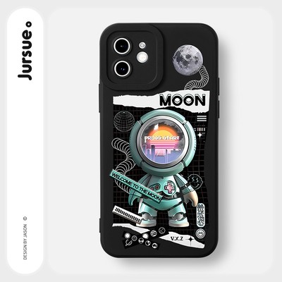 Ốp lưng JURSUE mềm chống bẩn hình độc lạ ngầu đen Cho iPhone 17 16 15 14 13 12 11 Pro Max SE 2020 X XR XS ip 8 7 Plus Y2715