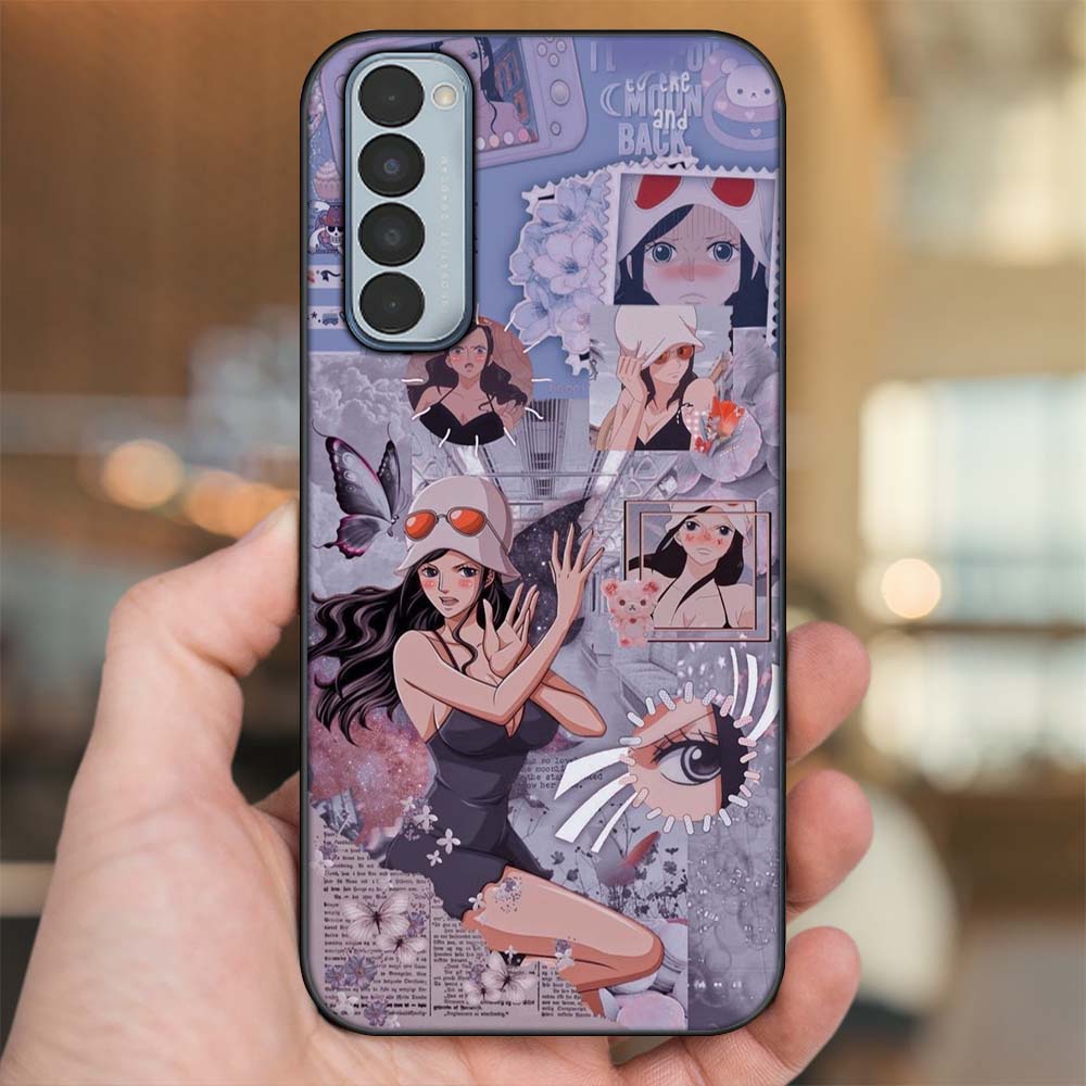 Ốp lưng Oppo Reno 4 Pro viền đen in hình Nico Robin One Piece Đảo Hải Tặc
