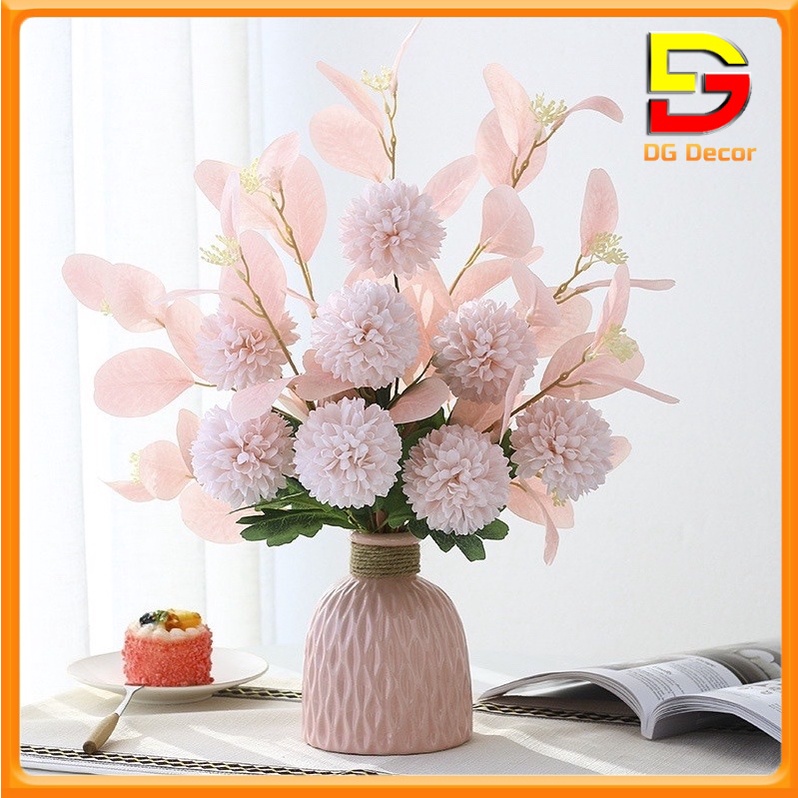 Bình Hoa Lọ Hoa Giả Gốm Sứ Bắc Âu Cắm Sẵn Nhiều Mẫu Hoa Decor Trang Trí Nhà Cửa DG-162