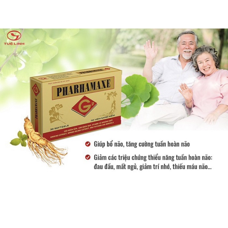 Viên Bổ Não Pharhamaxe G2 Tuệ Linh_dùng cho người huyết áp thấp, đau nửa đầu, ngủ ko sâu giấc, hay mệt mỏi