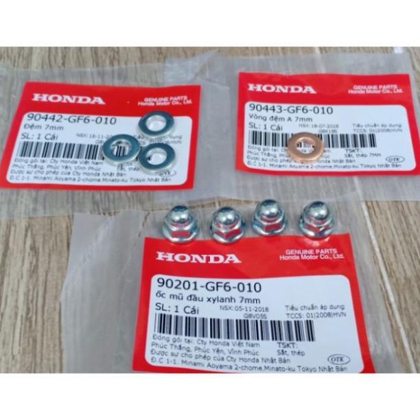 [ CHÍNH HÃNG ] Bộ 4 ốc chụp &amp; Long đen đầu bò lắp cho dream và wave honda các loại