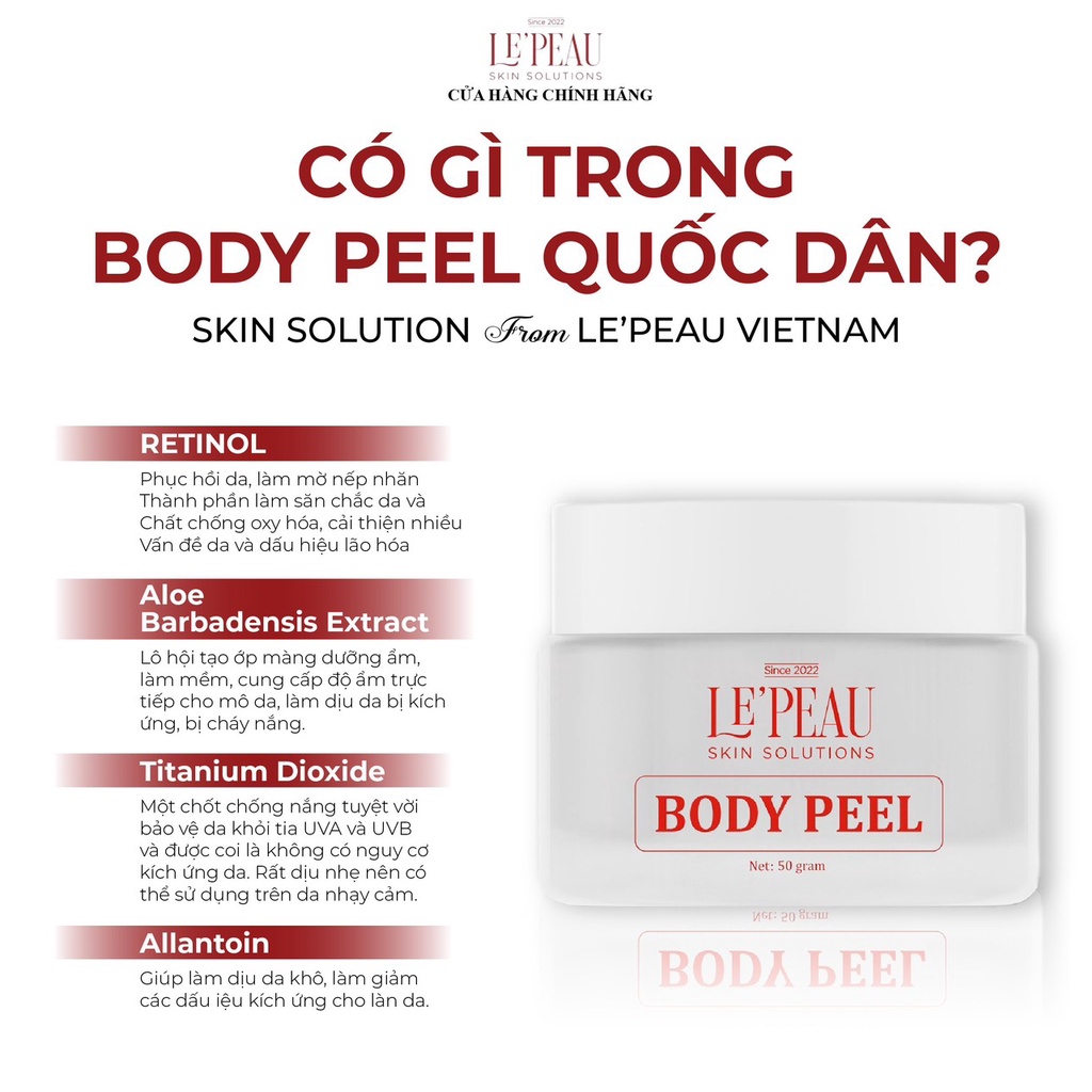 Peel Body, Peel nách Tái Tạo Da 50g