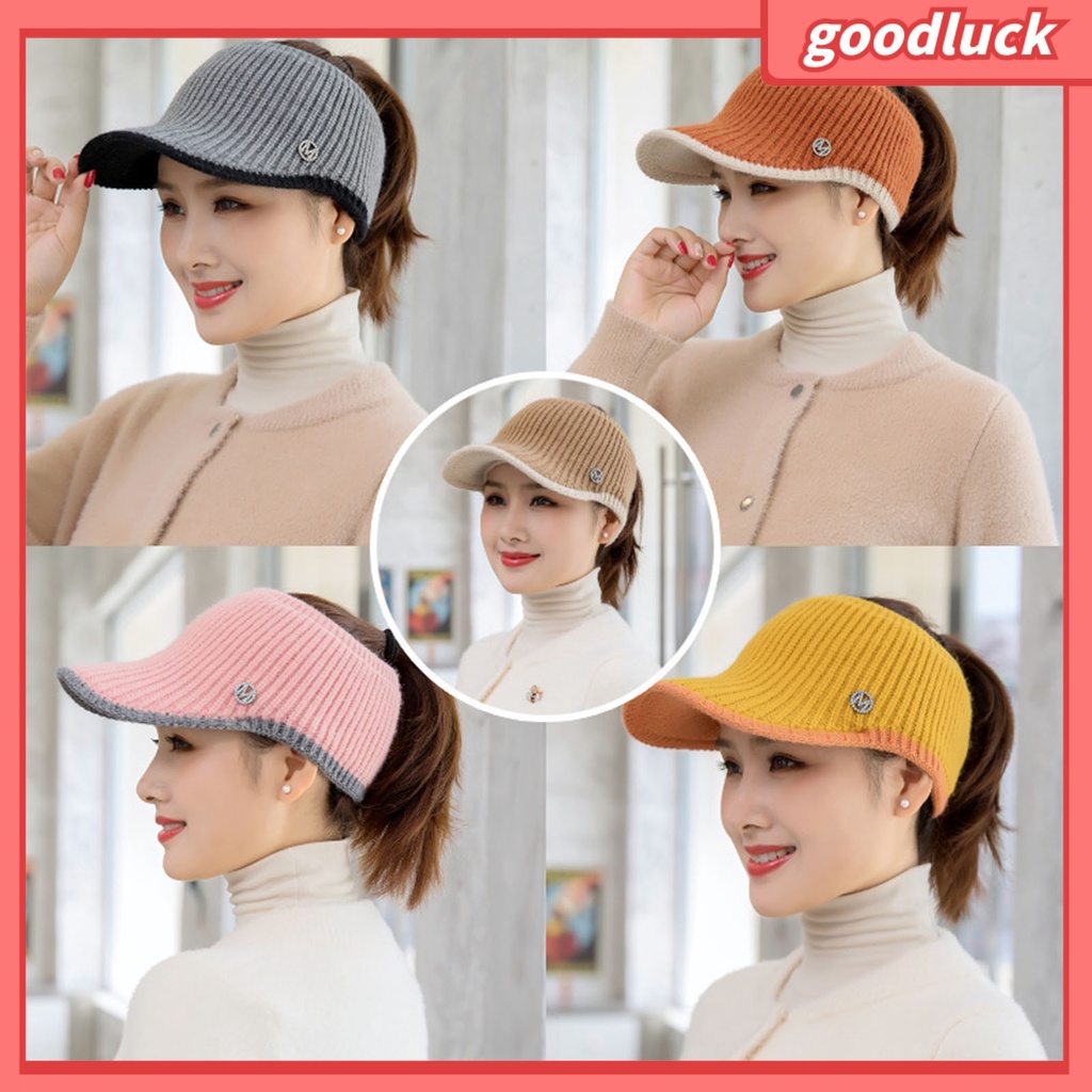 Chúc may mắn| Mũ Lưỡi Trai Chất Liệu Len Co Giãn Thời Trang Cho Nữ