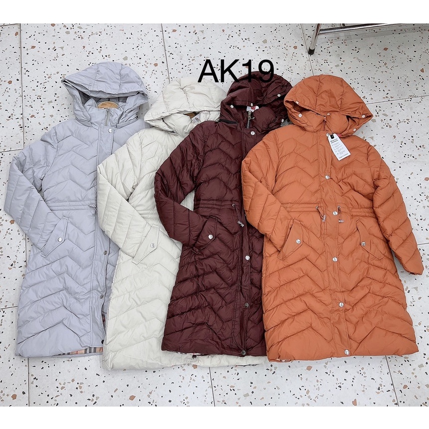 Áo khoác nữ Cúc Fashion kiểu hottrend cao cấp đẹp vải siêu nhẹ siêu ấm phao dáng thân dài rút eo AK19