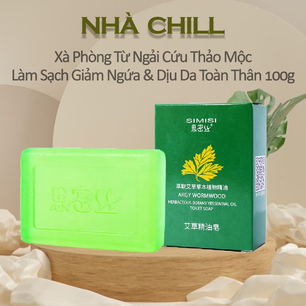 Xà Phòng Handmade Thiên Nhiên Simisi Giảm Ngứa & Dịu Da Toàn Thân Từ Ngải Cứu Thảo Mộc Agry Wormwood Natural Soap 100g