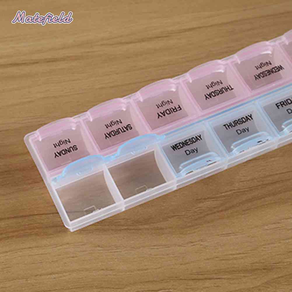 Hộp Đựng Thuốc Uống 7 Ngày 2 Hàng 14 Ô Ốp