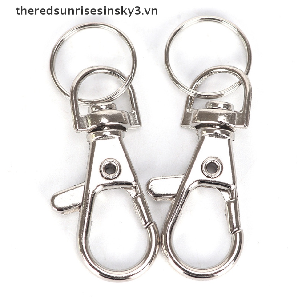 Set 10 Móc Khóa Có Kẹp Màu Bạc Tiện Dụng