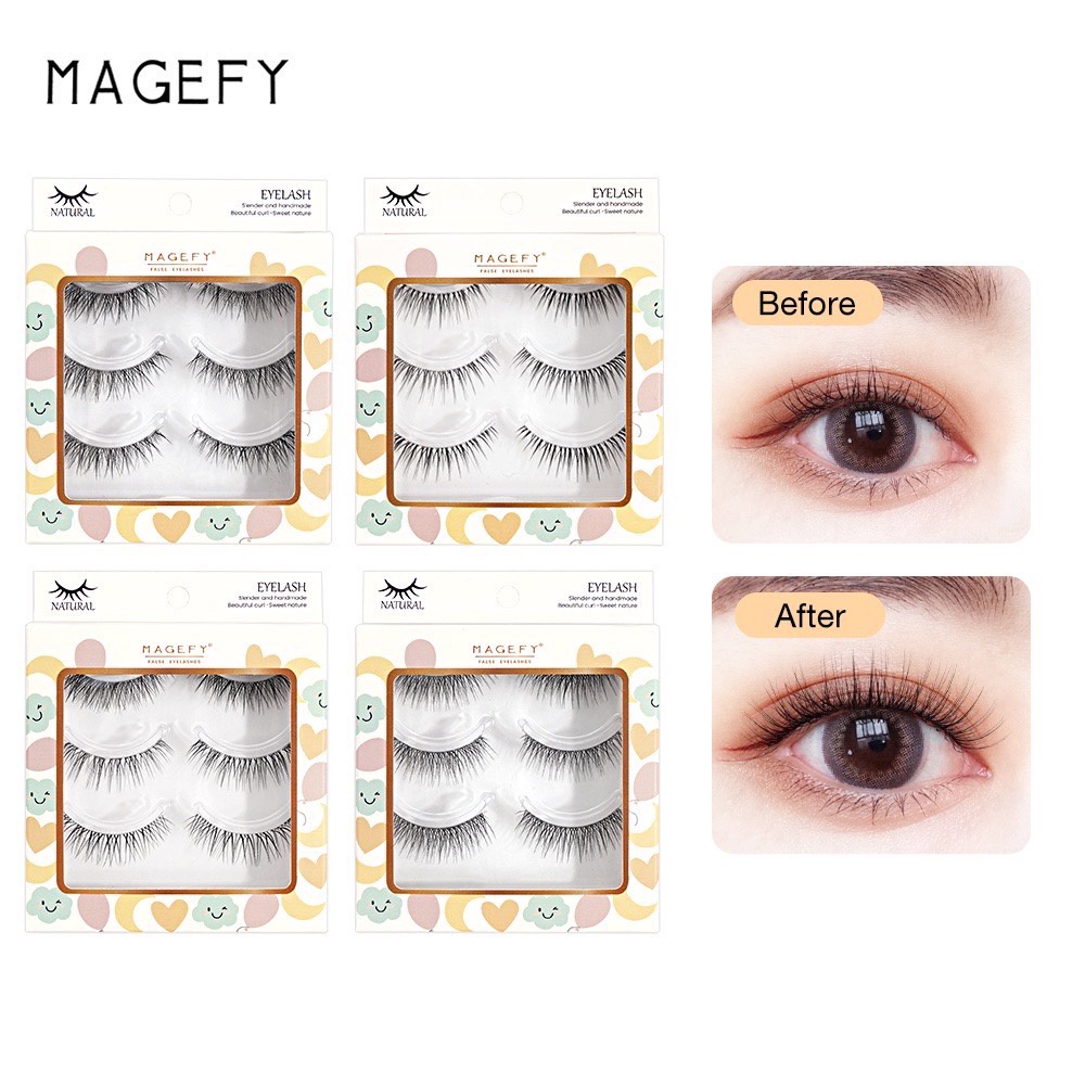 Set 3 Cặp Lông Mi Giả E083 MAANGE 3D Phong Cách Tự Nhiên