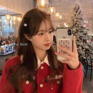 KẸP TÓC NƠ NHUNG ĐÍNH HẠT ĐÁ